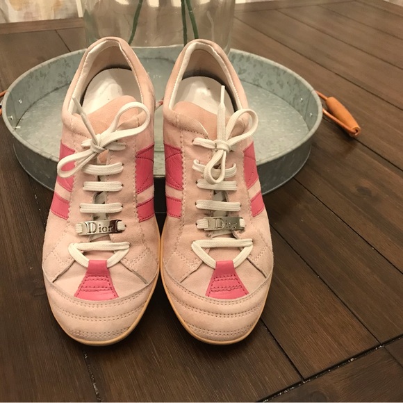 CHRISTIAN DIOR MONOGRAM CANVAS W PATENT LEATHER FLATS TRAINERS SNEAKERS VINTAGE - Picture 2 of 10